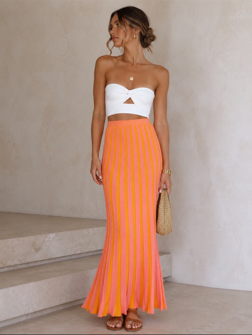 House of Harlow Pink & Orange Skirt